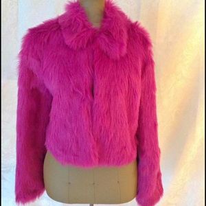 Hot Pink Faux Fur Coat